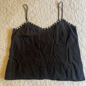 Cut Loose Linen Tank Top W/ Mother of Pearl Accents Women’s Size XL